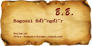 Bagossi Böngér névjegykártya